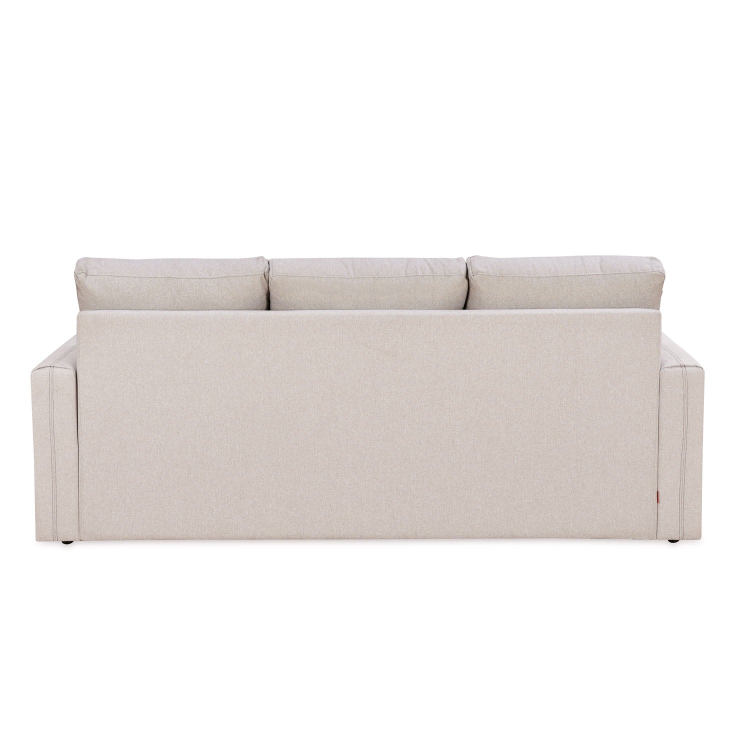 Boxton Fabric 3 Seater Sofa Cum Bed With Side Pockets (Light Brown)