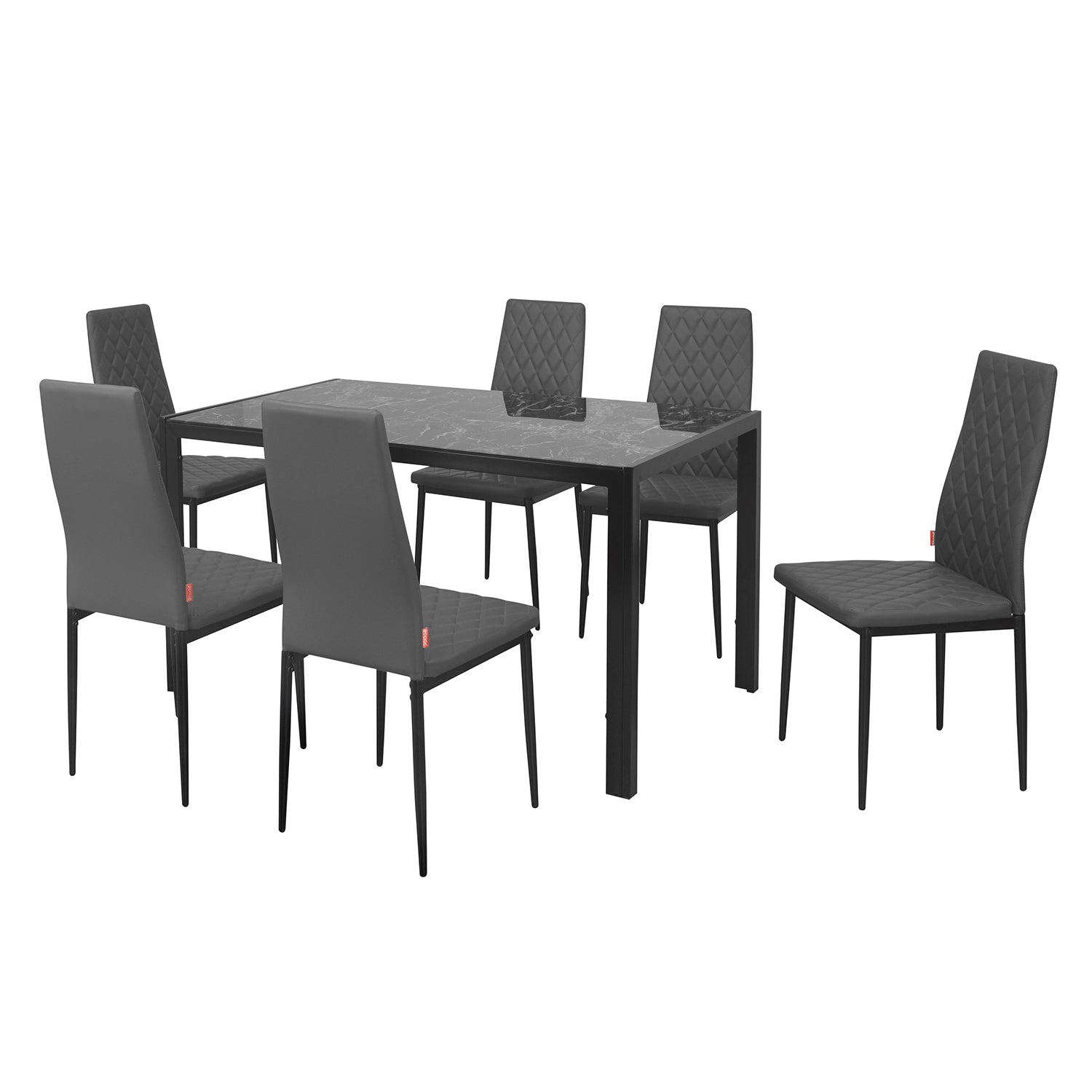 Caleb 6 Seater Dining Set (Black)