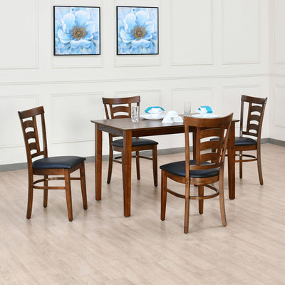 Carter Solid Wood 4 seater Dining Set With 4 Chairs (Antique Oak)