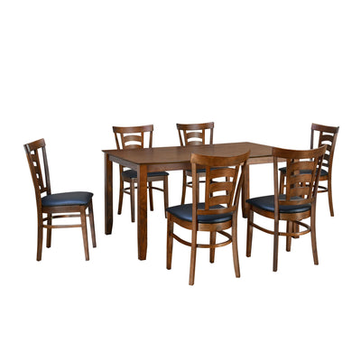 Carter Solid Wood 6 seater Dining Set With 6 Chairs (Antique Oak)