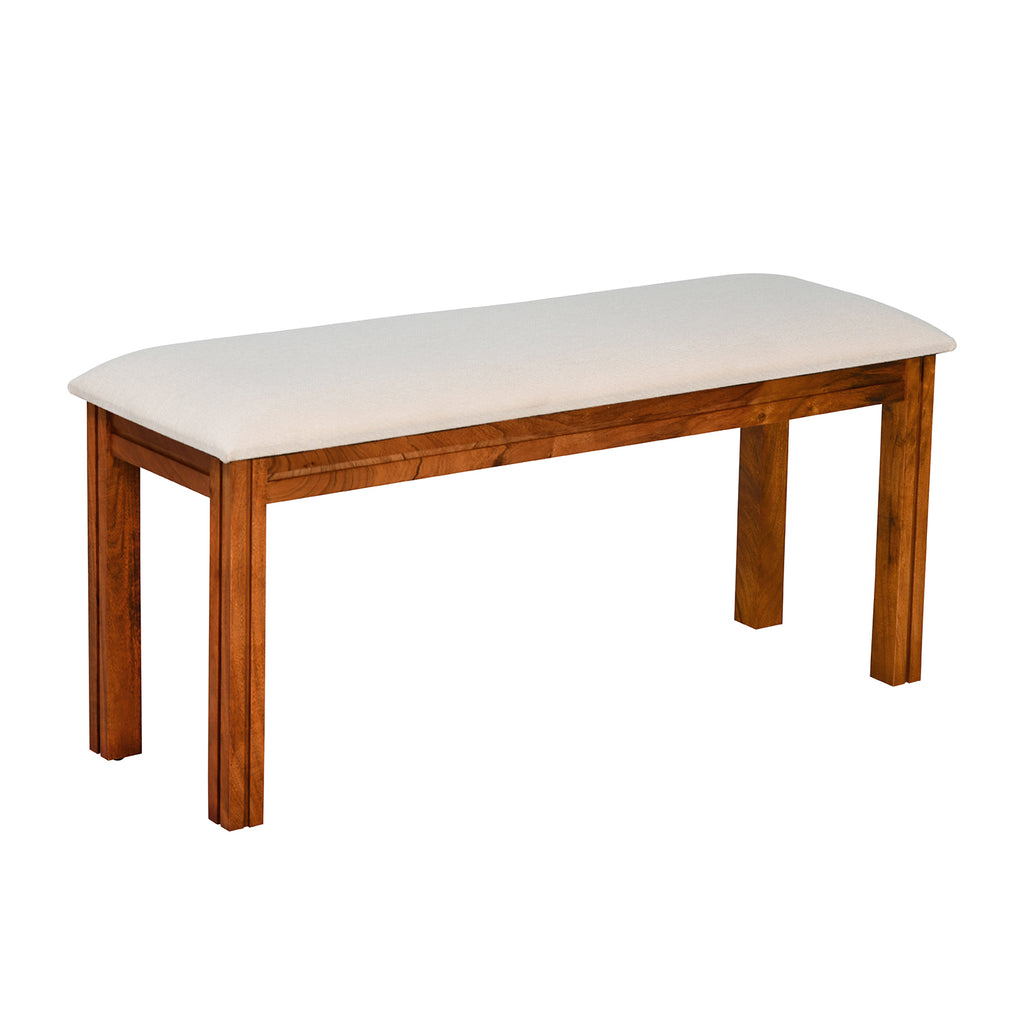 Cera 4 Seater Solid Wood Dining Bench (Honey Brown)