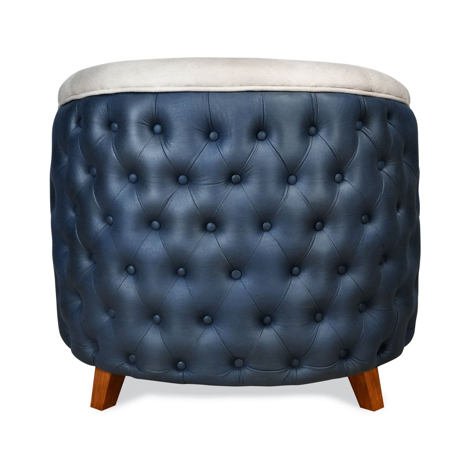 Clovis 1 Seater Fabric Sofa with Add on Cushion (Blue & Beige)