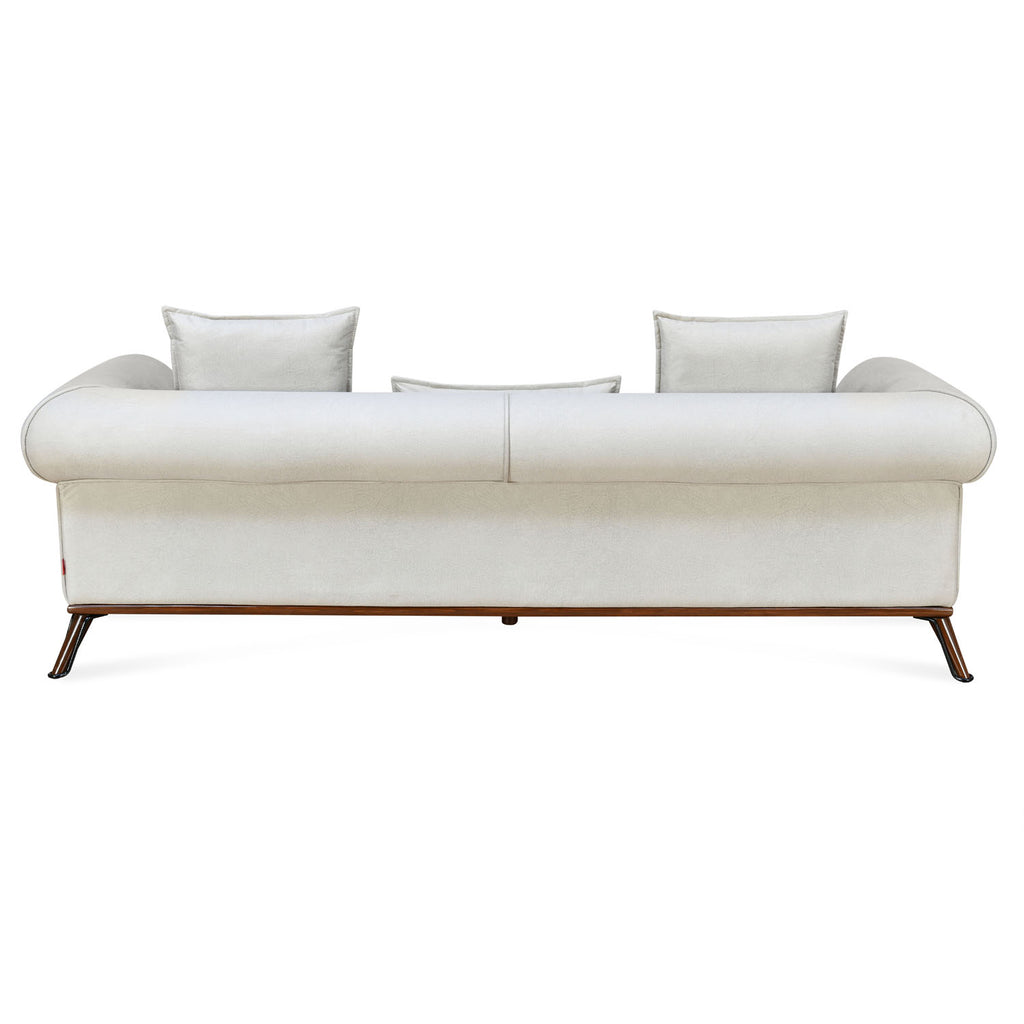 Clovis 3 Seater Fabric Sofa with Add on Cushions (Beige)
