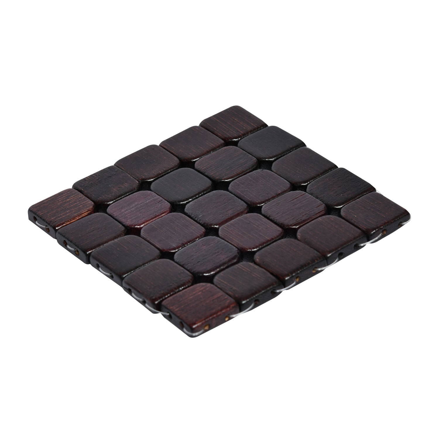 Check Scale Coaster Set of 6 Brown