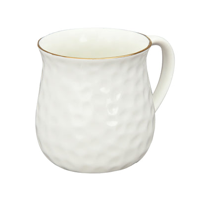Impression 220 ml Ceramic Coffee Mug (White & Gold)