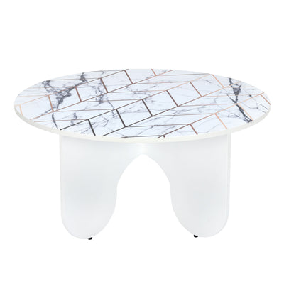 Crema Engineered Wood Center Table (White)