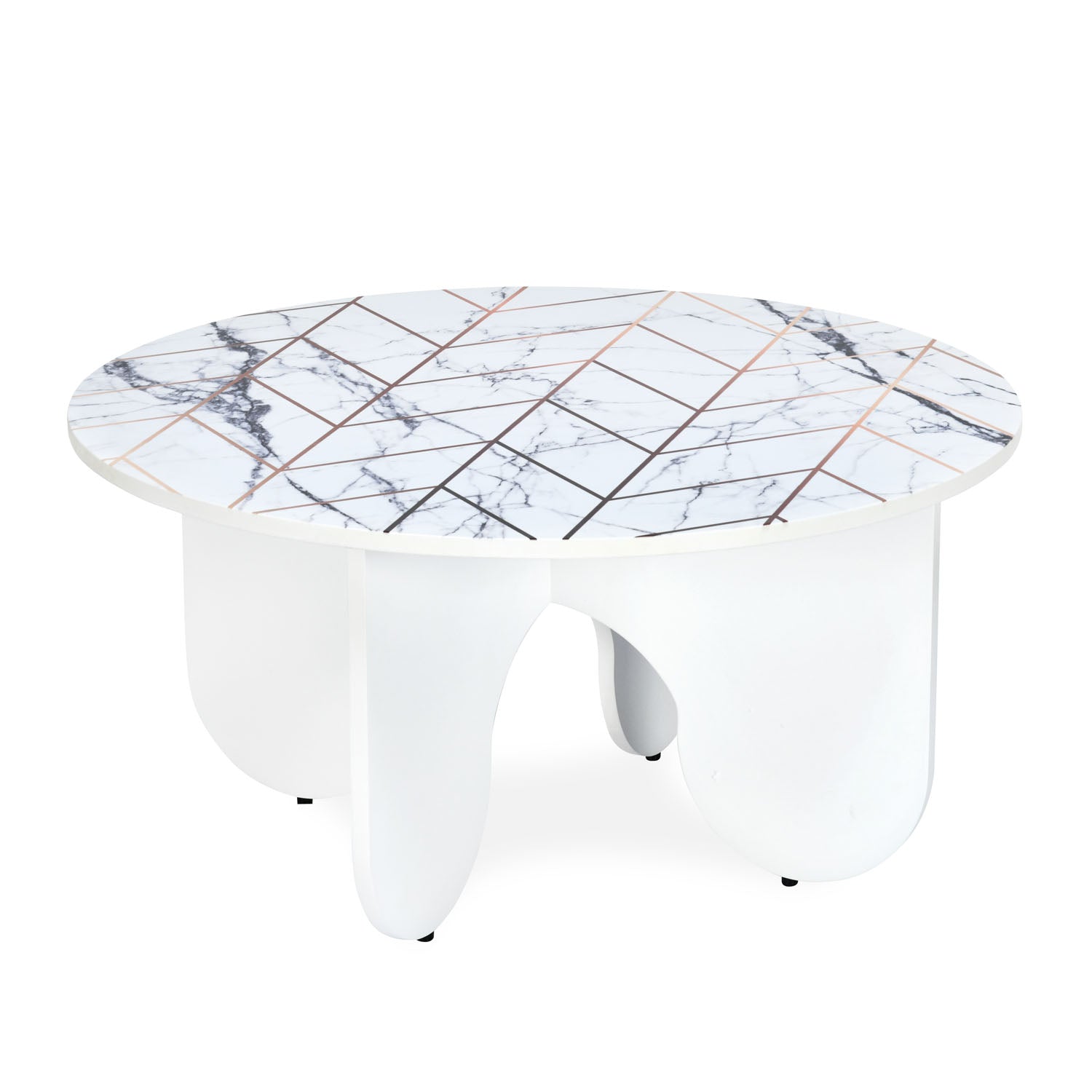 Crema Engineered Wood Center Table (White)