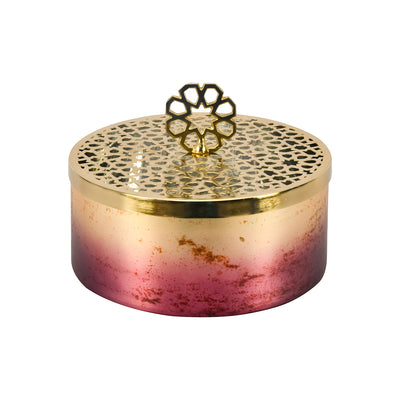 Round Decorative Box with Lid (Onion & Gold)