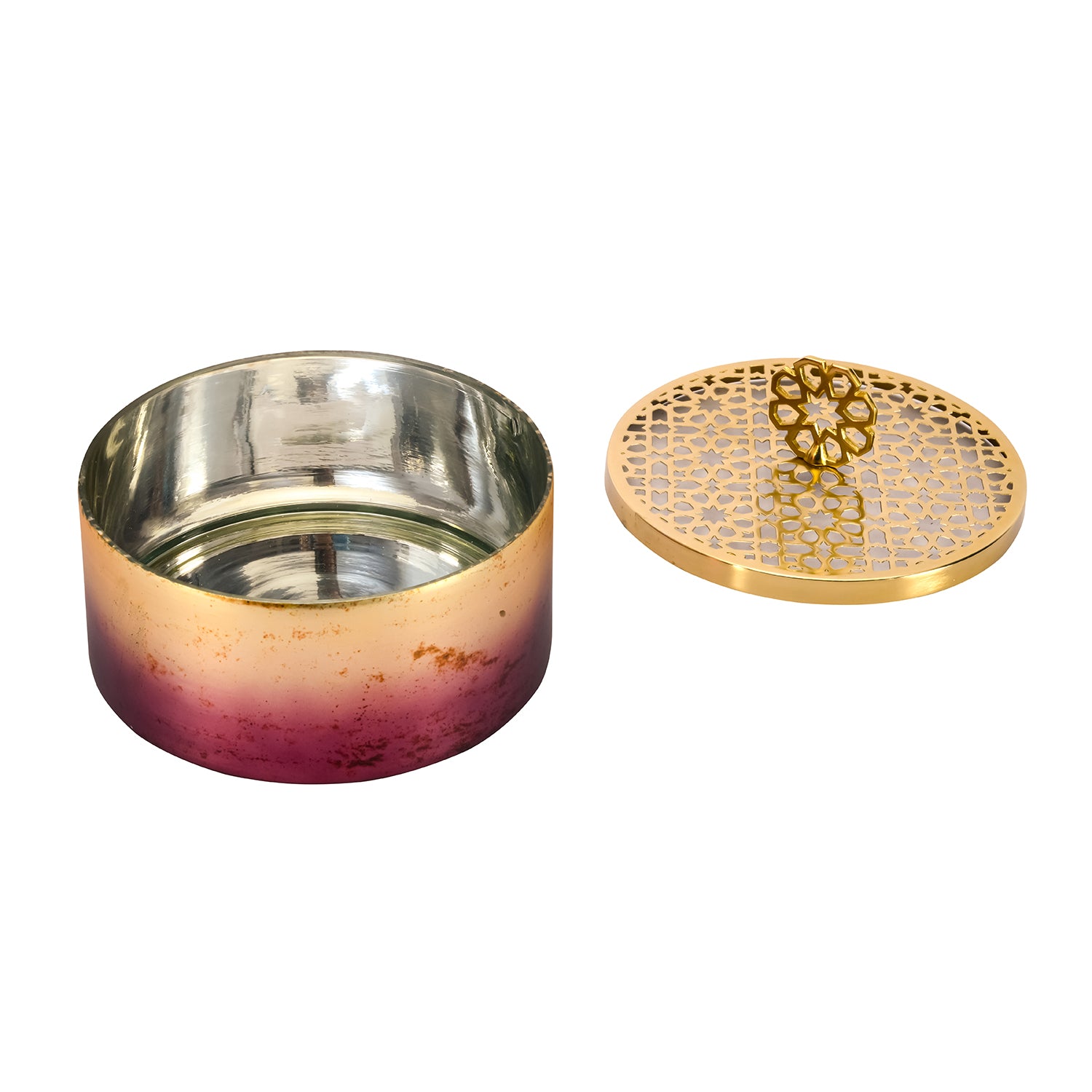 Round Decorative Box with Lid (Onion & Gold)