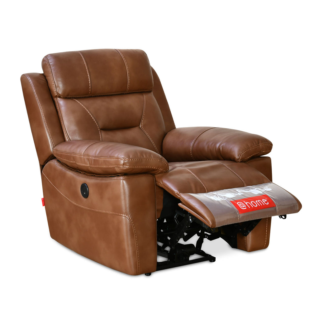 Delp 1 Seater Nappa Aire Leather Electric Recliner (Choco Brown)