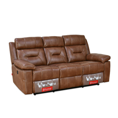 Delp 3 Seater Nappa Aire Leather Electric Recliner (Choco Brown)
