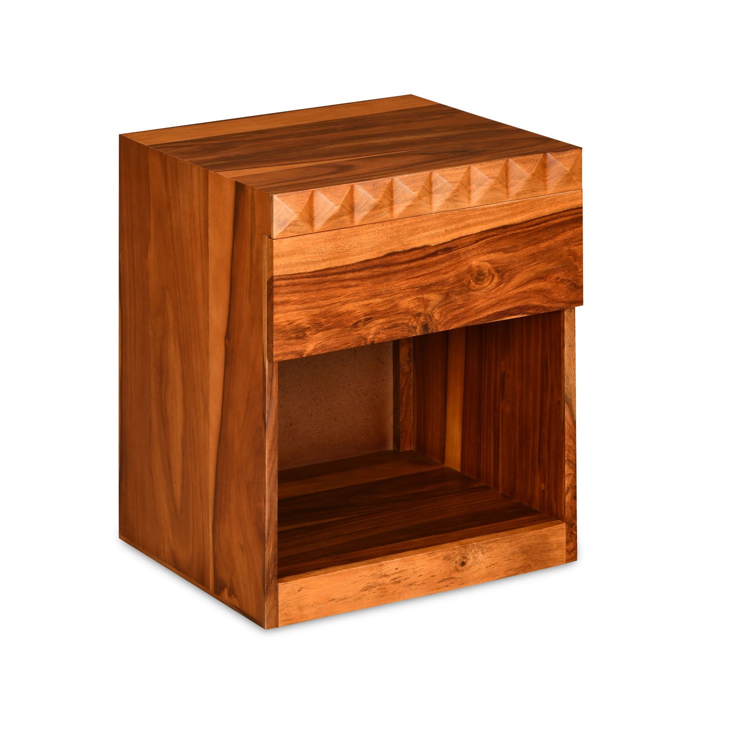 Dewsbury Solid Wood Nightstand with Drawer Storage (Walnut)
