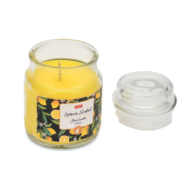 Lemon Sorbet Scented Wax Jar Candle (Yellow)
