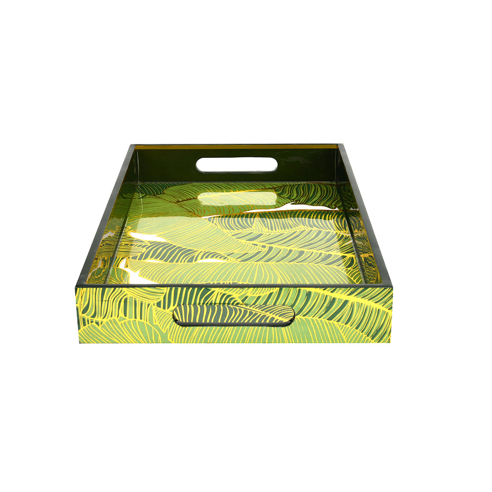 Printed MDF Serving Trays Set of 2 (Green)