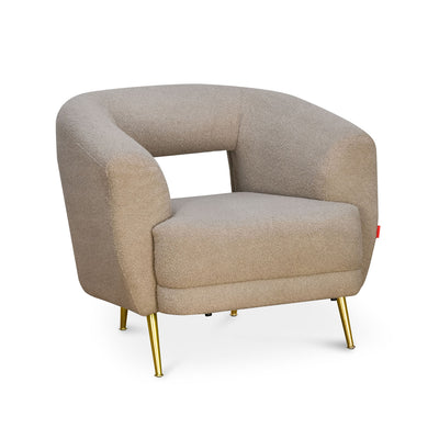 Arias Giorgio Fabric Arm Chair (Light Brown)
