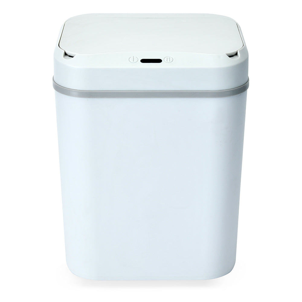 Plastic Sensor Dustbin With Lid (12 L, White)