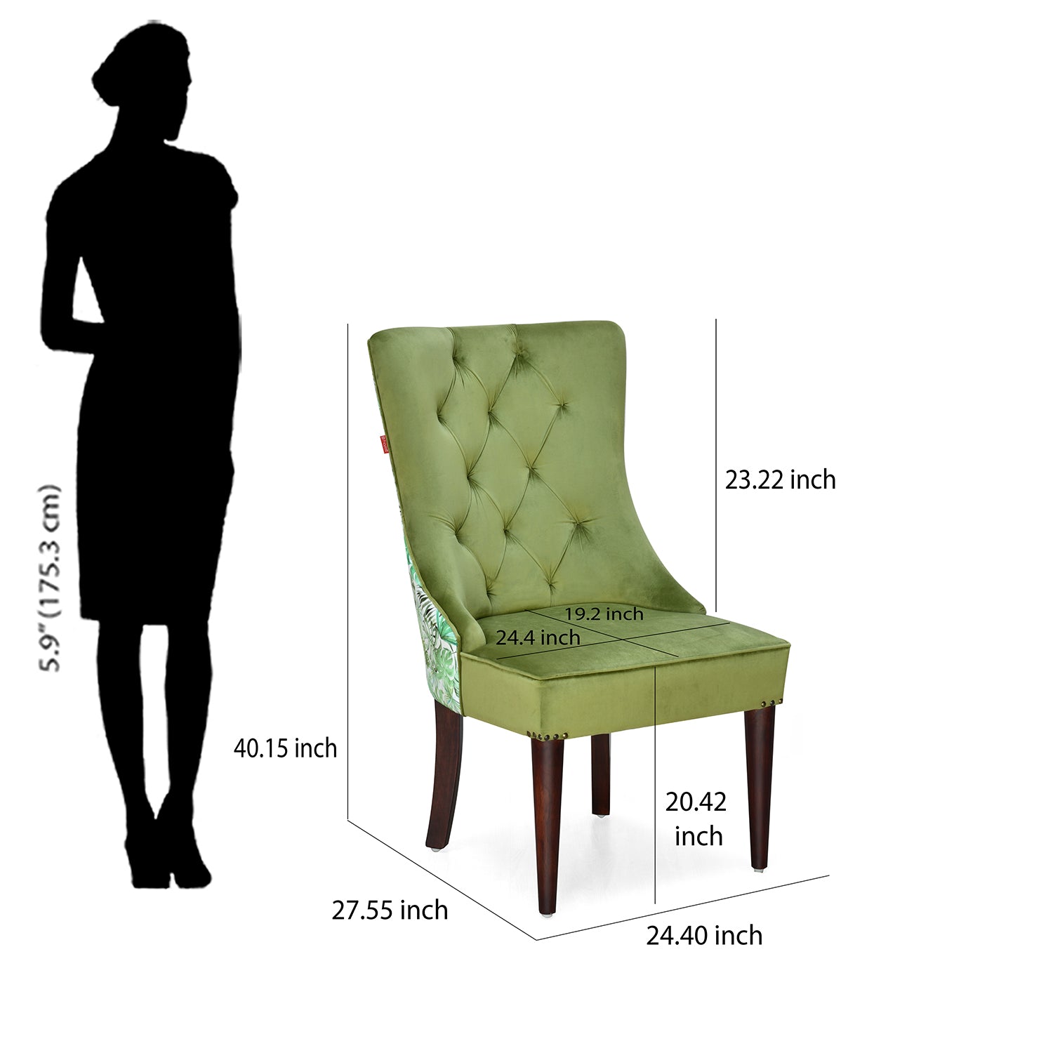 Relaxing Fabric Lounge Chair (Green)