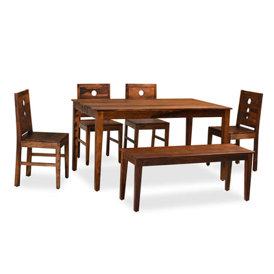 Target 6 Seater Dining Set With Bench (Walnut)