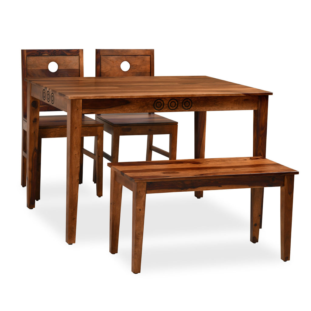 Target 4 Seater Dining Set With Bench (Walnut)