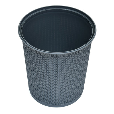 Polypropylene Knit 10 L Open Dustbin (Grey)
