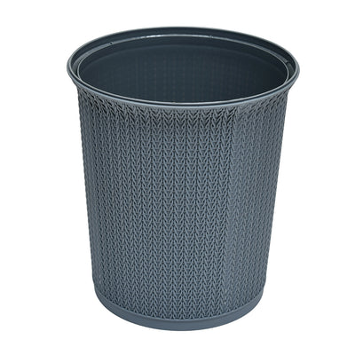 Polypropylene Knit 10 L Open Dustbin (Grey)