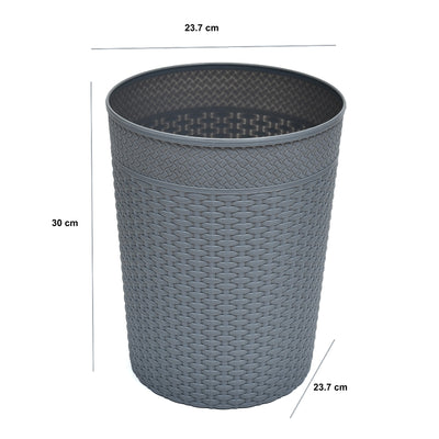 Polypropylene 10 L Open Dustbin (Grey)