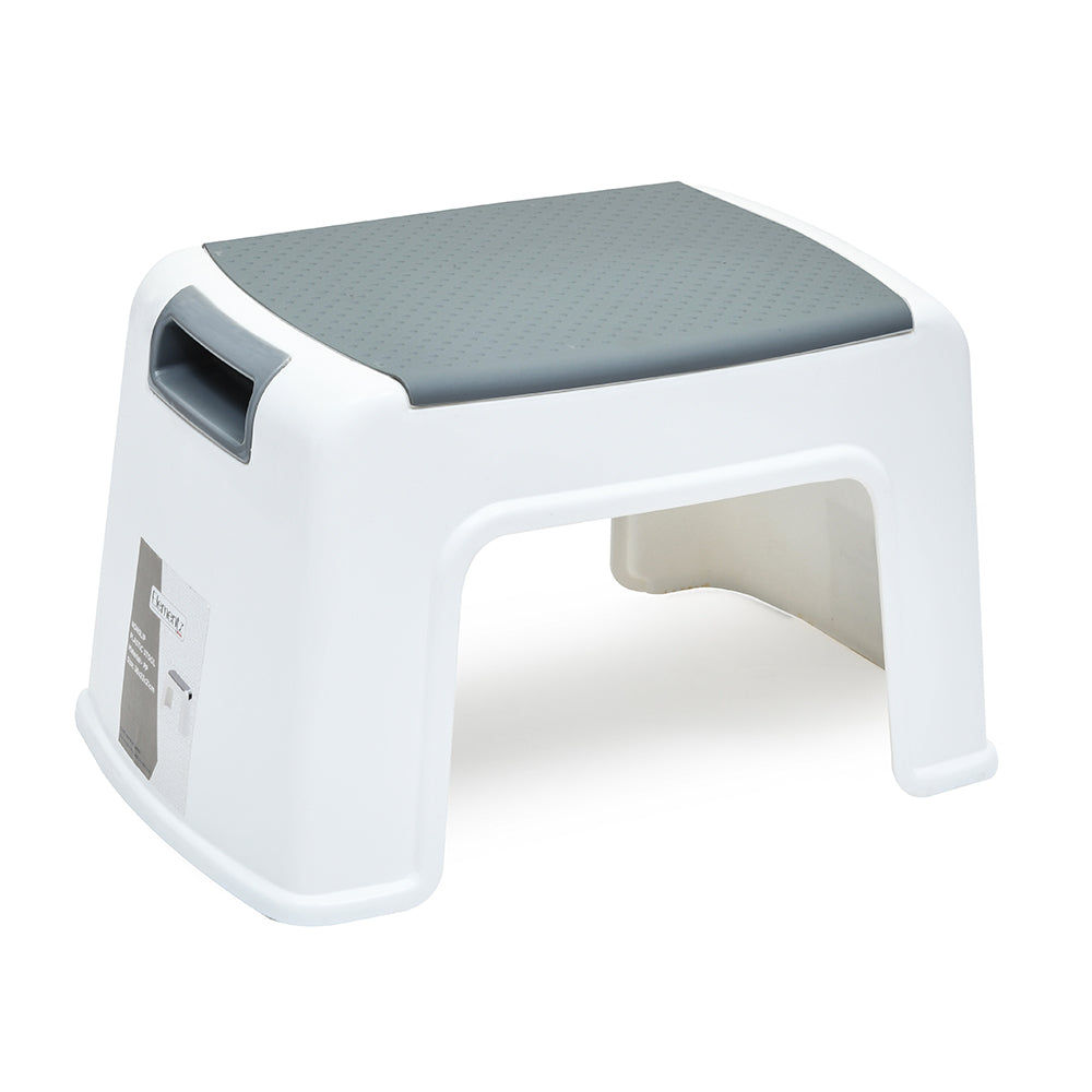Buy Non-Slip Plastic Stool (White & Grey) Online, At-home