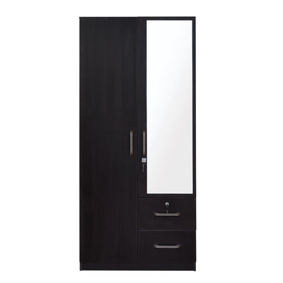 Emirates 2 Door Engineered Wood Wardrobe with Mirror (Wenge)