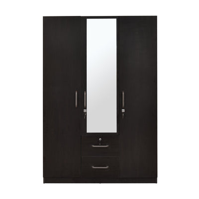 Emirates 3 Door Engineered Wood Wardrobe with Mirror (Wenge)