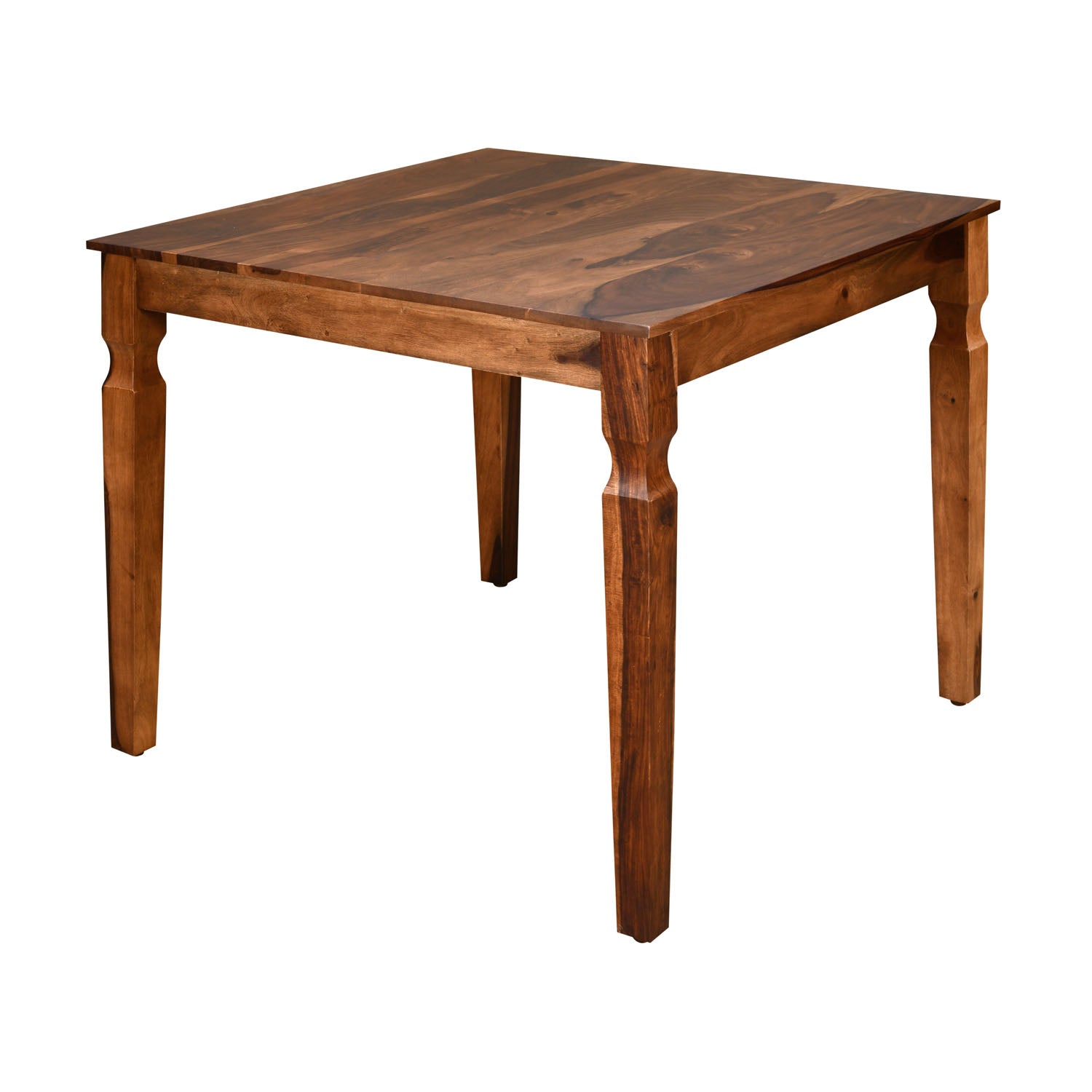Europa Solid Wood 4 Steater Square Dining Table Set (Walnut)