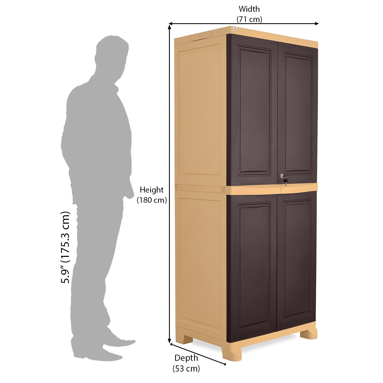 Nilkamal Freedom Big 1 (FB1) Plastic Storage Cabinet (Weathered Brown -  Nilkamal Furniture