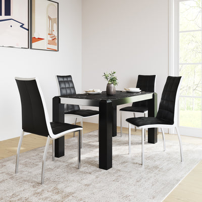 Fortica 4 Seater Dining Set (Black)