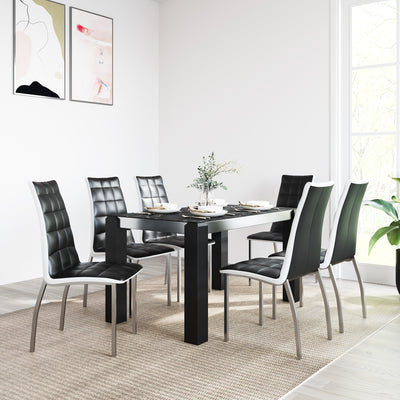Fortica 6 Seater Dining Set (Black)