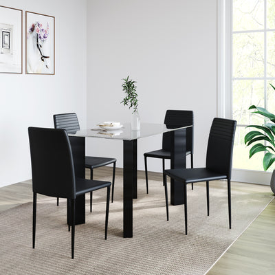 Janet Four Seater Dining Set (Clear)