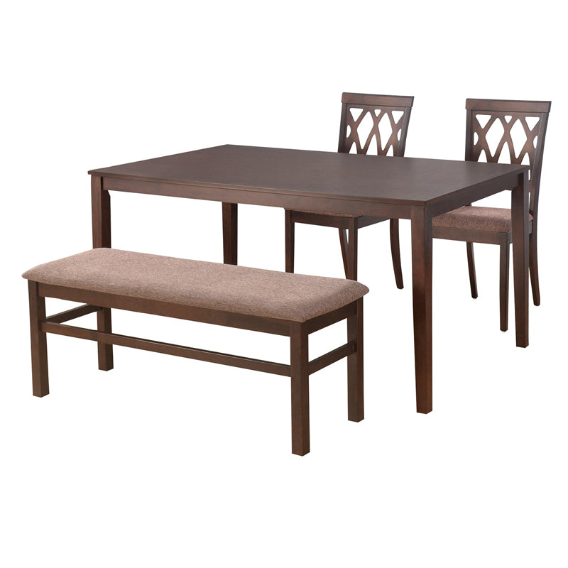 Peak 4 Seater Dining Set With Bench (Cappucino)