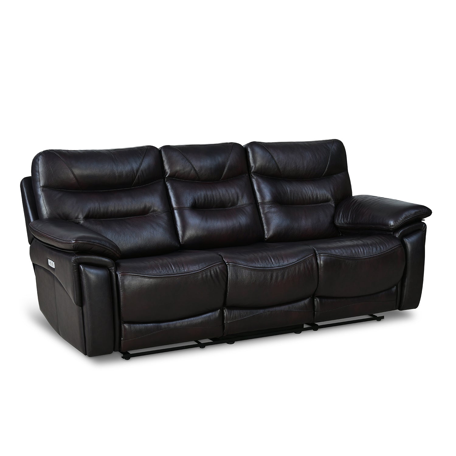 Bakewell 3 Seater Leather Powered Recliner (Brown)