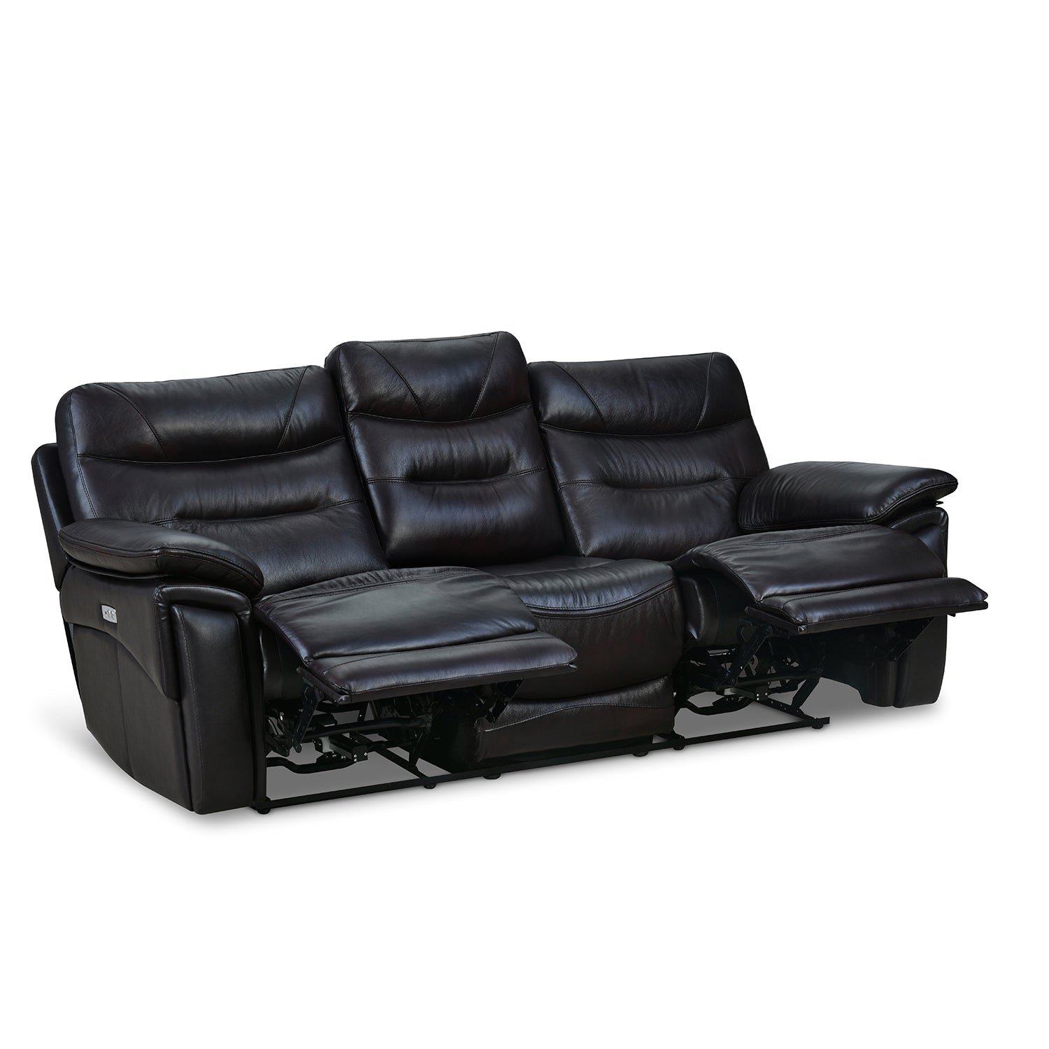 Bakewell 3 Seater Leather Powered Recliner (Brown)