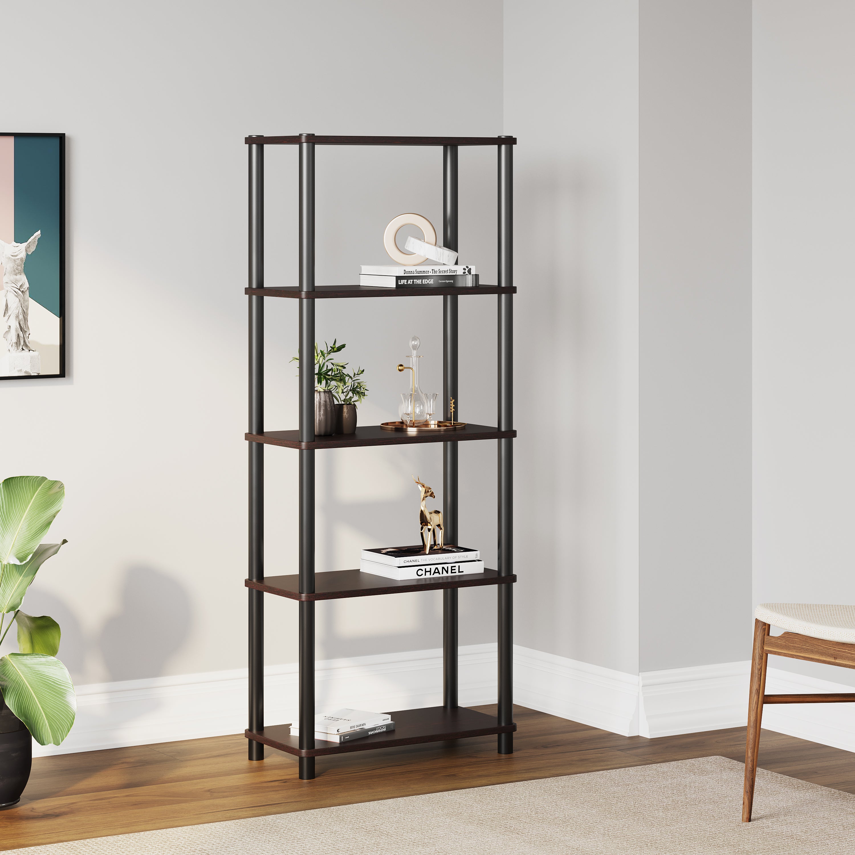 Buy Fitz 5 Tier Shelf (Brown)Online- @Home by Nilkamal