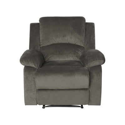 Luxury 1 Seater Sofa with 1 Manual Recliner (Coffee Brown)