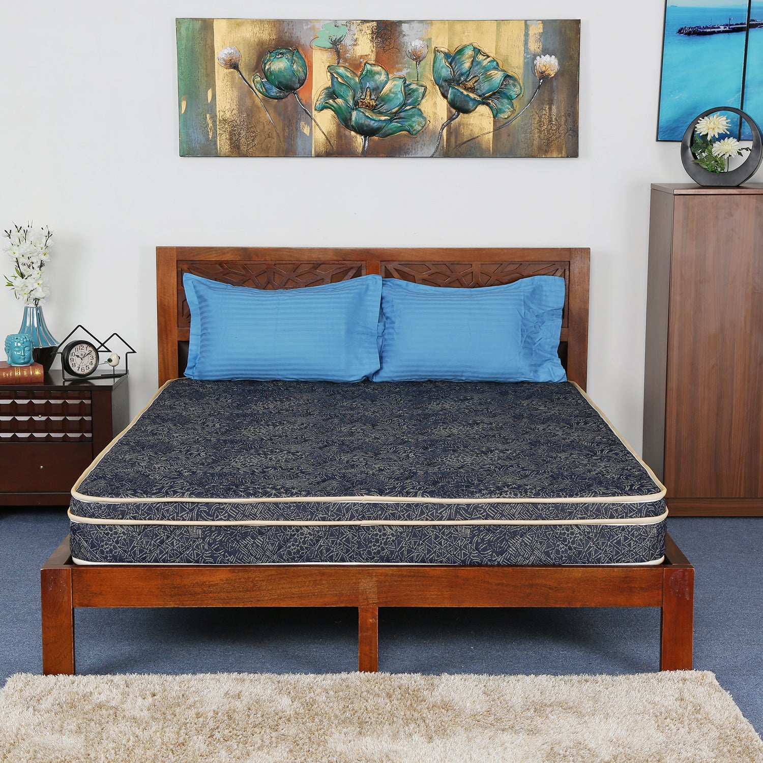 Prime Box Top 6 inch Queen Bed Coir Mattress (Blue)