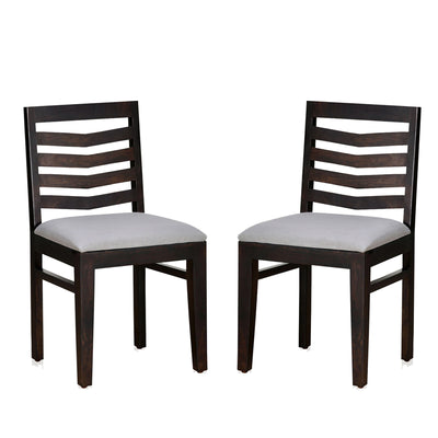Virtue Solid Wood Dining Chair Set of 2 (Natural Walnut)