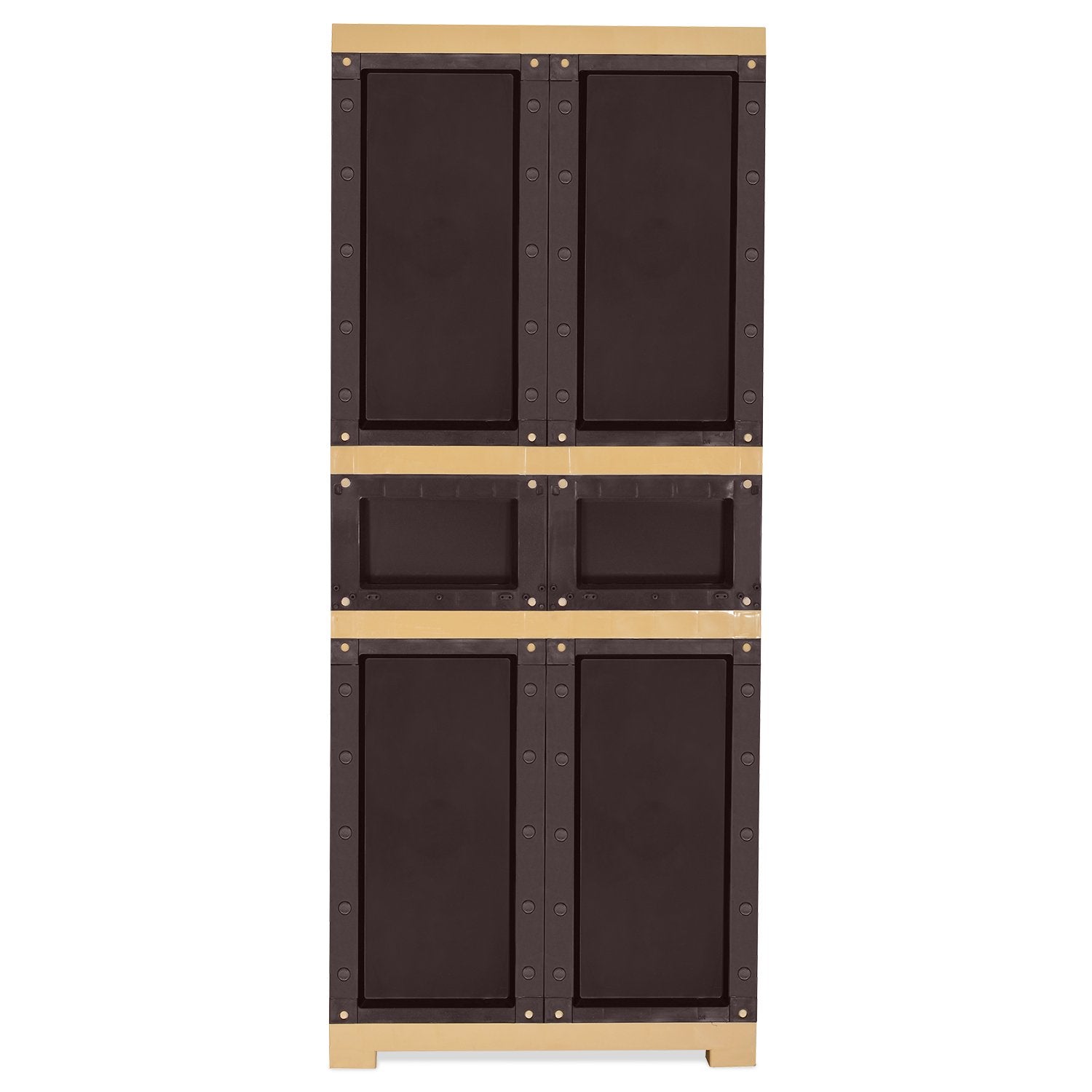 Nilkamal Freedom FMDR 1C Plastic Storage Cabinet with 1 Drawer (Weathered Brown & Biscuit)