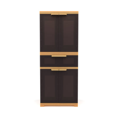 Nilkamal Freedom FMDR1C Plastic Cabinet with 1 Drawer (Brown & Biscuit)