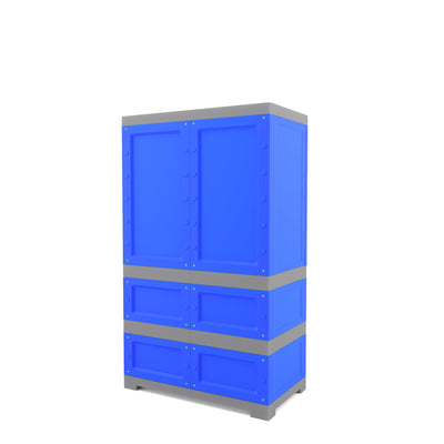 Nilkamal Freedom FMDR2B Plastic Storage Cabinet with 2 Drawer (Deep Blue/Grey)
