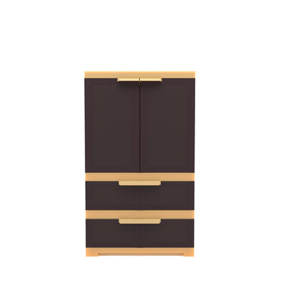 Nilkamal Freedom FMDR 2B Plastic Storage Cabinet with 2 Drawer (Weathered Brown/Biscuit)