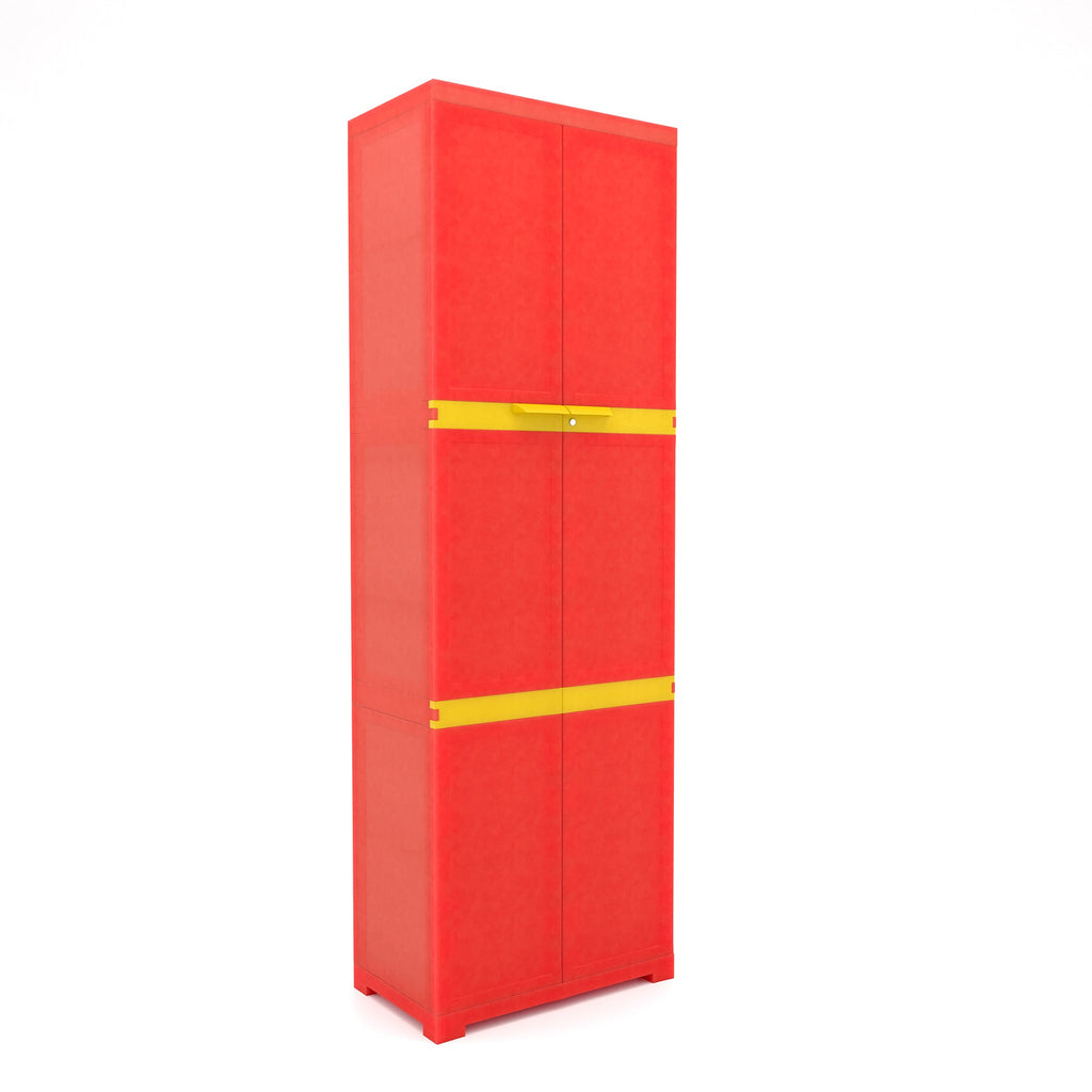 Nilkamal Freedom Mini Large (FML) Plastic Storage Cabinet (Bright Red/Yellow)