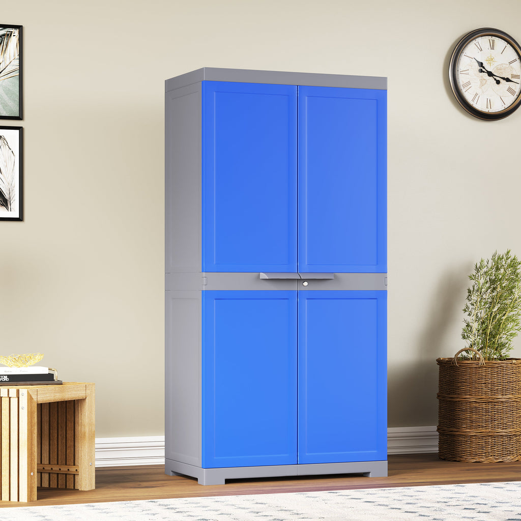 Nilkamal Freedom Mini Medium (FMM) Plastic Storage Cabinet (Deep Blue/Grey)