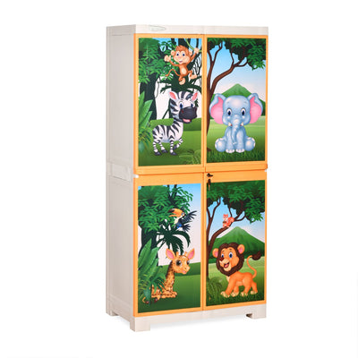Nilkamal FMM Jungle Theme Mini Cabinet (Beach & Pastel Orange)