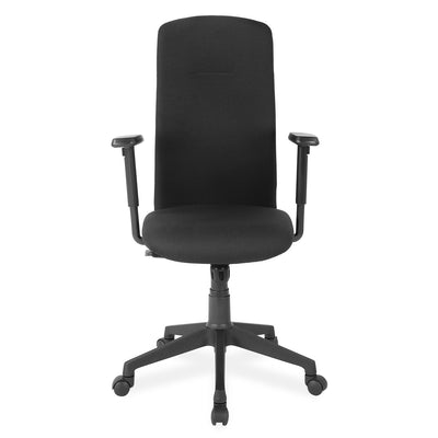 Gary Adjustable Armrest Fabric High Back Chair (Black)