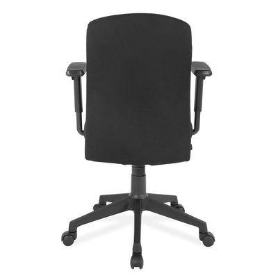 Gary Adjustable Armrest Fabric Low Back Chair (Black)